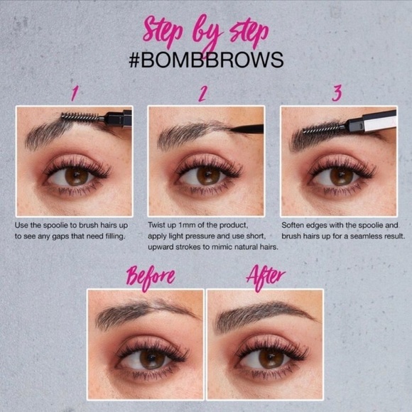 HUDA BEAUTY Bomb Brows Microshade Brow Pencil 4 LIGHT BROWN - 0.023g NIB - Picture 12 of 13